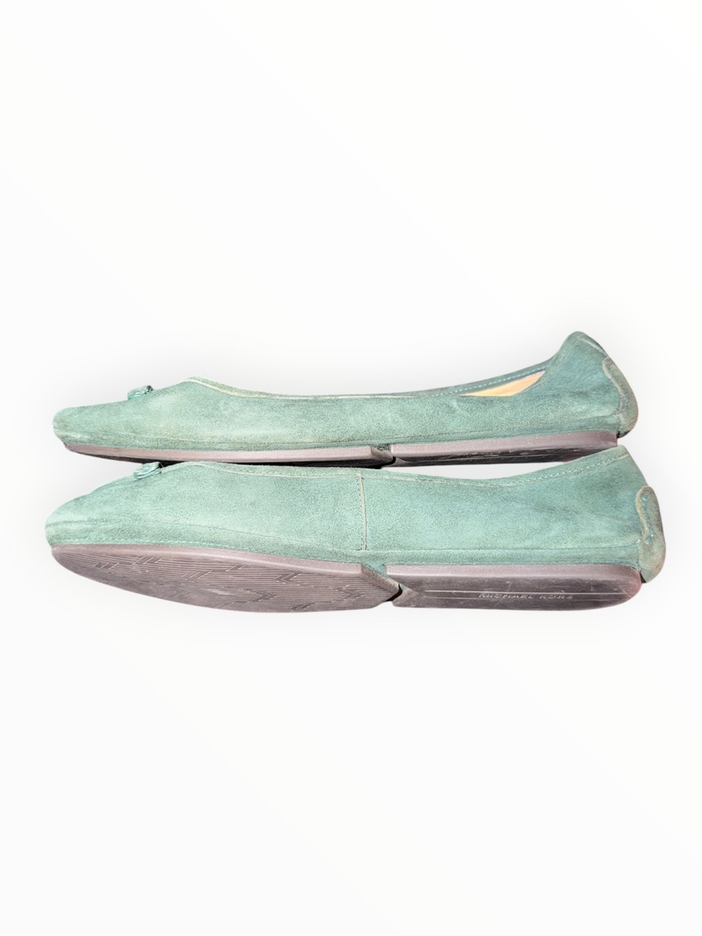 Michael Kors Green Suede MK Emblem Ballet Flats - Picture 6 of 7